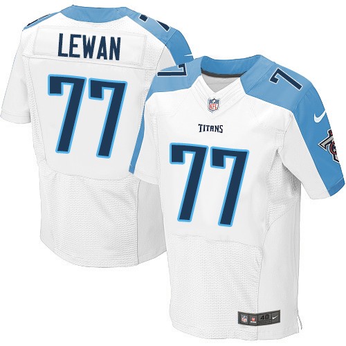 Men's Elite Taylor Lewan Nike Jersey White Road - #77 NFL Tennessee Titans